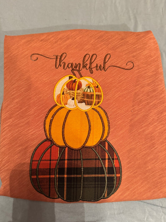 Thankful Pumpkin Stack Appliqué