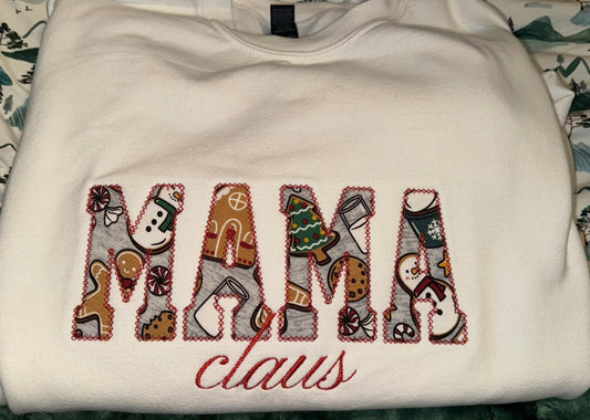 Custom “Mama Claus” Holiday Crewneck