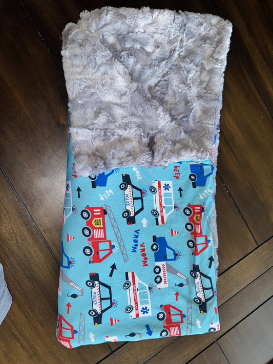 Custom “To the Rescue” Minky Blanket