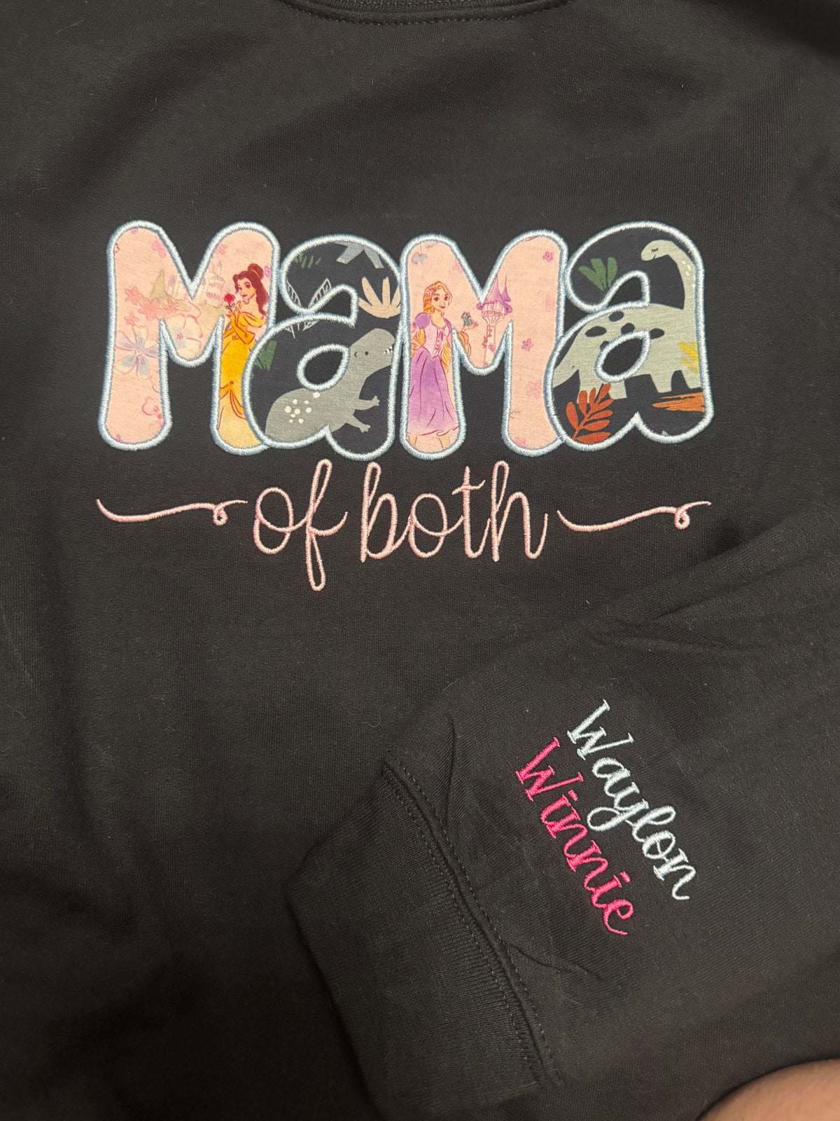 Mama of Both Embroidered Shirt | Boy & Girl Mama Appliqué
