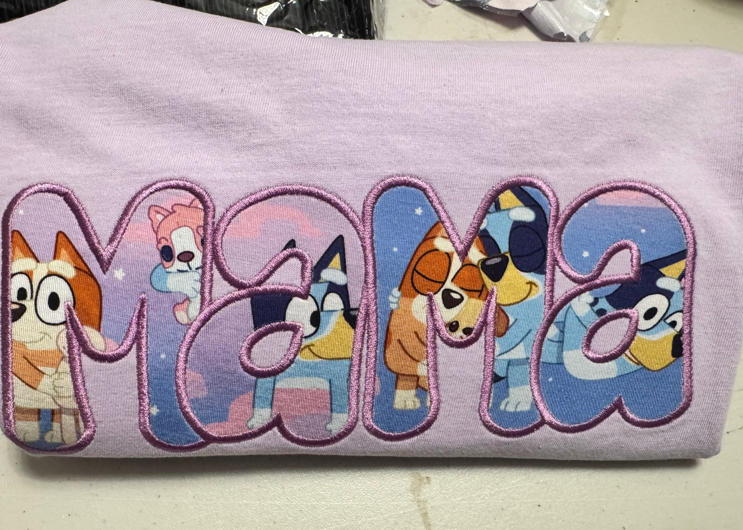 Custom Embroidered “Bluey MAMA” Shirt | Character-Inspired Name Sweatshirt | Personalized Mom Crewneck or Tee