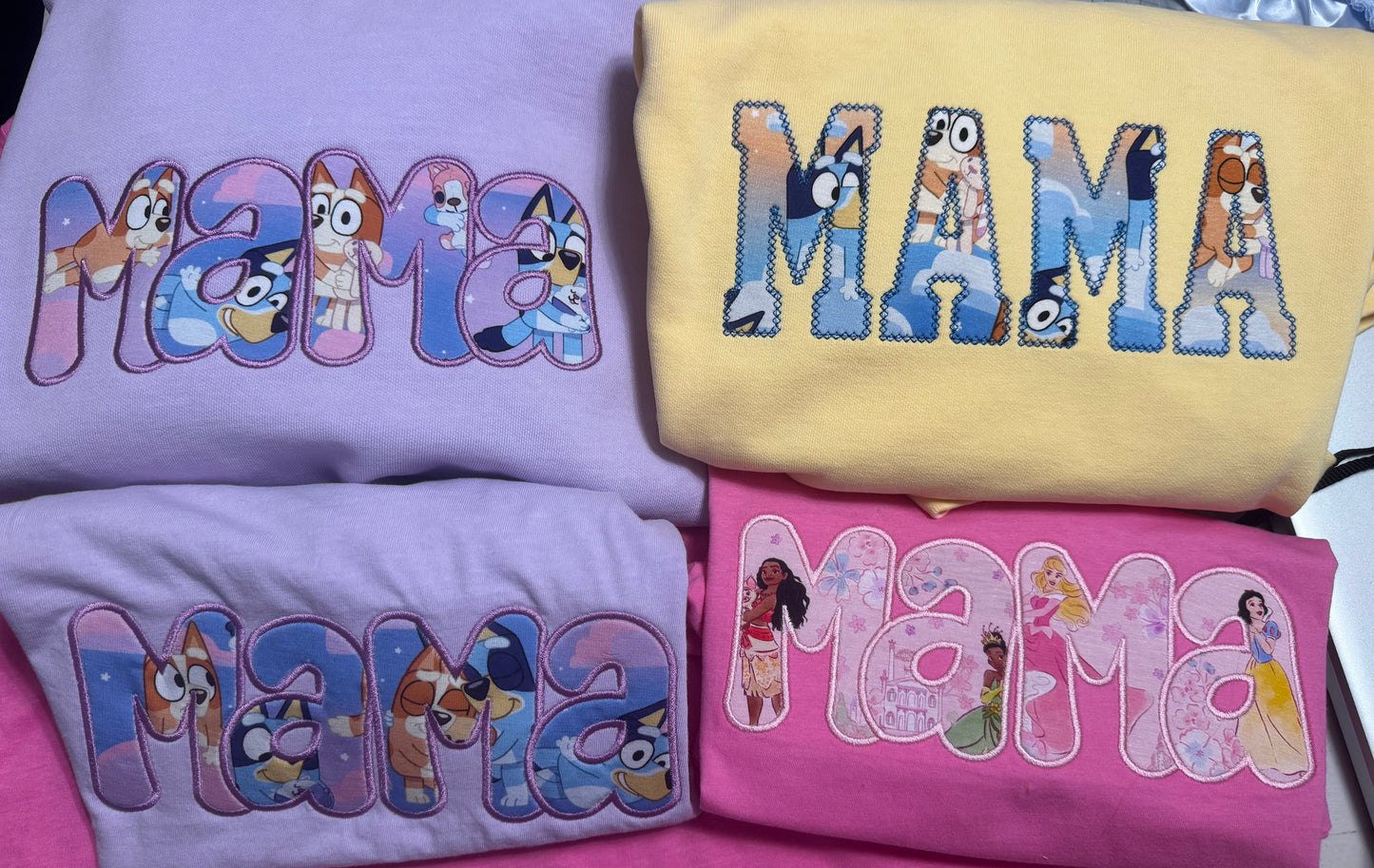 Custom Embroidered “Bluey MAMA” Shirt | Character-Inspired Name Sweatshirt | Personalized Mom Crewneck or Tee