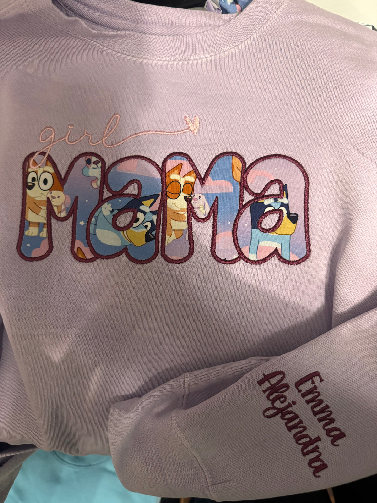 Bluey MAMA Embroidered Shirt | Blue Dog Mama Sweatshirt or Tee | Mom Shirt